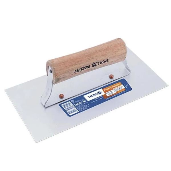 DESEMPENADEIRA DE AÇO CROMADO 24X12CM TIGRE